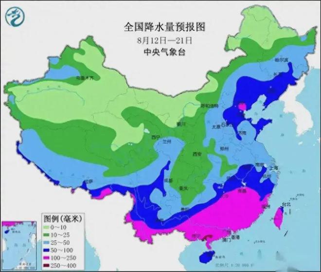 台风玛莉亚登陆山神已生成暴雨区向南转移12~14号降雨分布(图1)